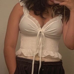 Embroidered self-tie crop top !